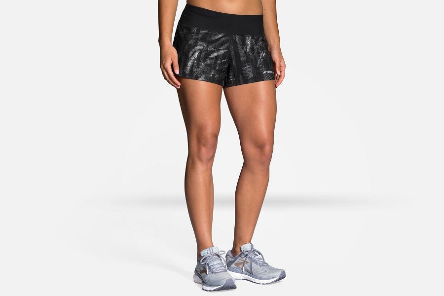 Brooks Chaser 3 Women Sport Clothes & Running Short Black LTO905234